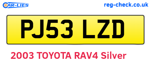 PJ53LZD are the vehicle registration plates.