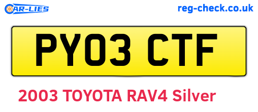 PY03CTF are the vehicle registration plates.