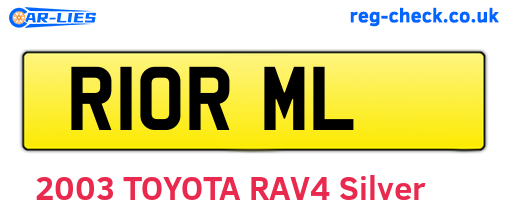 R10RML are the vehicle registration plates.