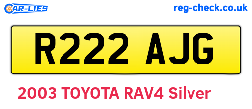 R222AJG are the vehicle registration plates.