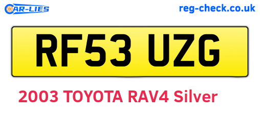 RF53UZG are the vehicle registration plates.