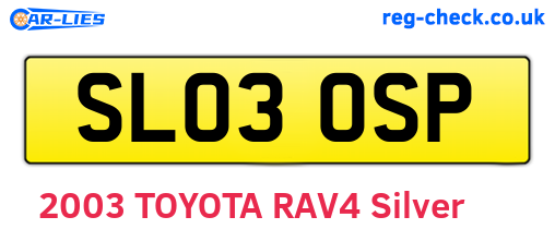 SL03OSP are the vehicle registration plates.