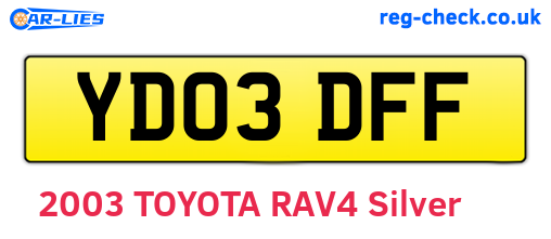 YD03DFF are the vehicle registration plates.