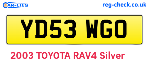 YD53WGO are the vehicle registration plates.