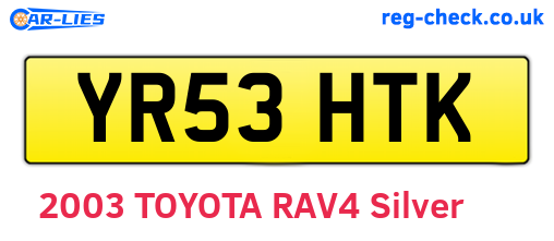 YR53HTK are the vehicle registration plates.