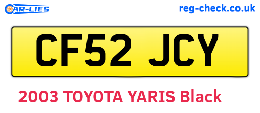 CF52JCY are the vehicle registration plates.