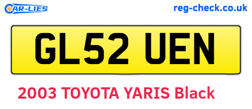 GL52UEN are the vehicle registration plates.