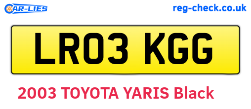 LR03KGG are the vehicle registration plates.