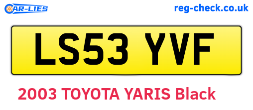 LS53YVF are the vehicle registration plates.