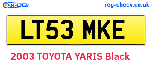 LT53MKE are the vehicle registration plates.