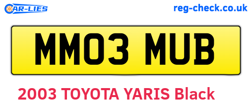 MM03MUB are the vehicle registration plates.