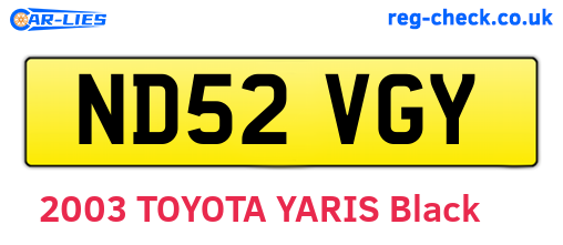 ND52VGY are the vehicle registration plates.