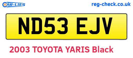 ND53EJV are the vehicle registration plates.