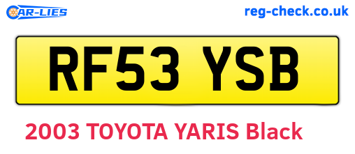 RF53YSB are the vehicle registration plates.