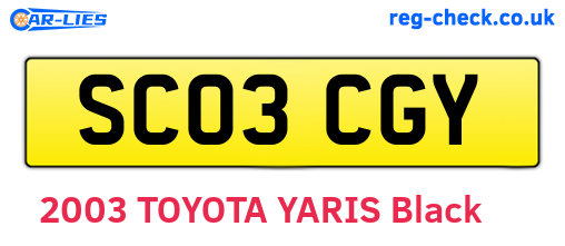 SC03CGY are the vehicle registration plates.