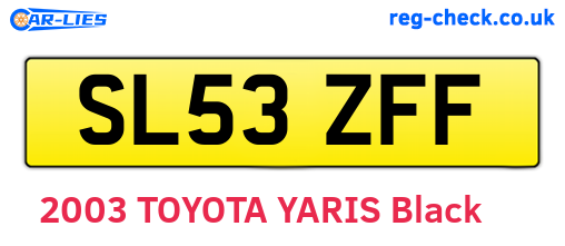 SL53ZFF are the vehicle registration plates.