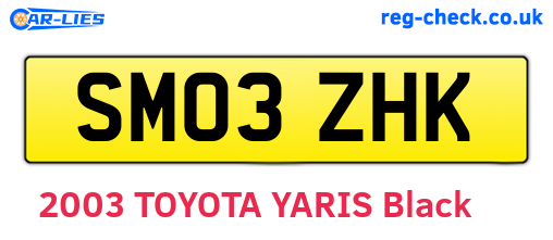 SM03ZHK are the vehicle registration plates.