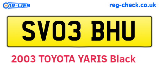 SV03BHU are the vehicle registration plates.