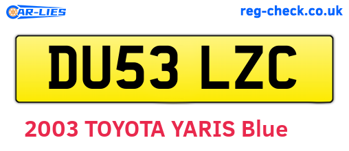 DU53LZC are the vehicle registration plates.
