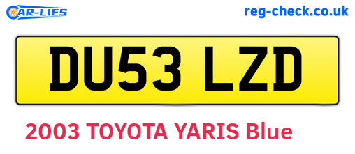 DU53LZD are the vehicle registration plates.