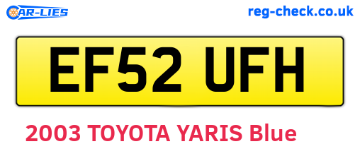 EF52UFH are the vehicle registration plates.