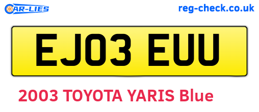 EJ03EUU are the vehicle registration plates.