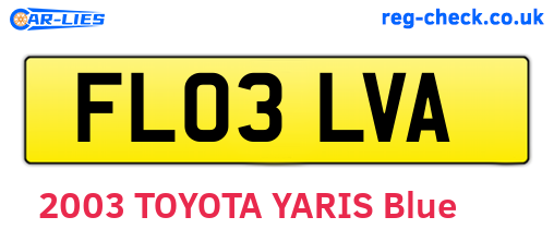 FL03LVA are the vehicle registration plates.