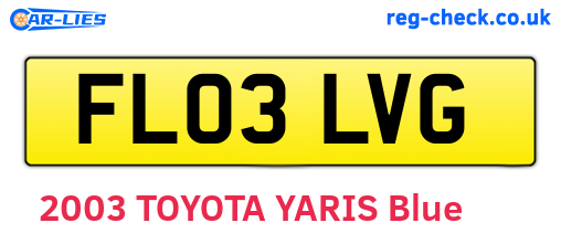 FL03LVG are the vehicle registration plates.
