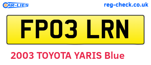 FP03LRN are the vehicle registration plates.
