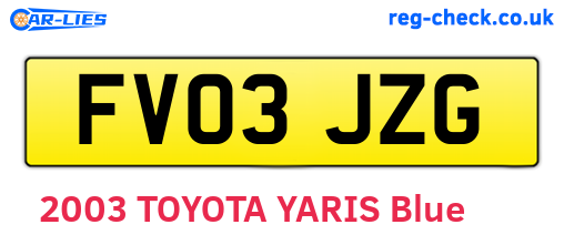 FV03JZG are the vehicle registration plates.