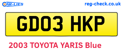 GD03HKP are the vehicle registration plates.