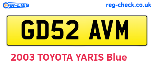 GD52AVM are the vehicle registration plates.