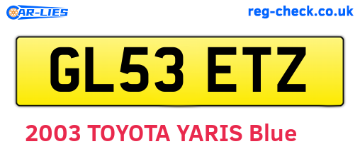 GL53ETZ are the vehicle registration plates.