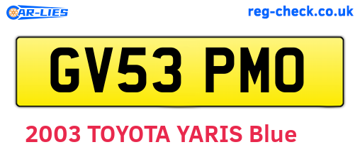 GV53PMO are the vehicle registration plates.