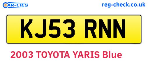 KJ53RNN are the vehicle registration plates.