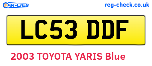 LC53DDF are the vehicle registration plates.