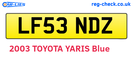 LF53NDZ are the vehicle registration plates.