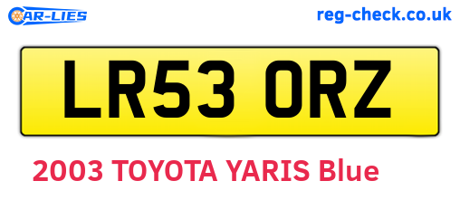 LR53ORZ are the vehicle registration plates.
