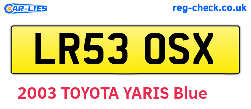 LR53OSX are the vehicle registration plates.