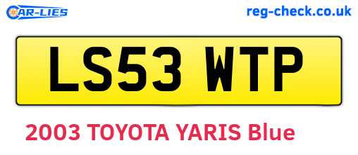 LS53WTP are the vehicle registration plates.