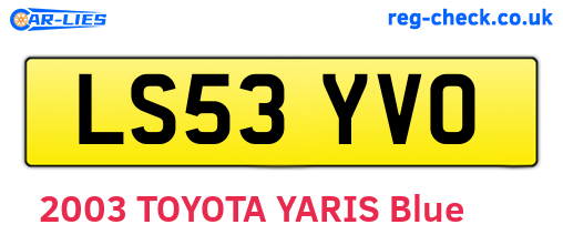 LS53YVO are the vehicle registration plates.