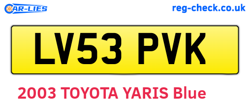 LV53PVK are the vehicle registration plates.