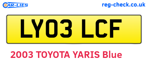 LY03LCF are the vehicle registration plates.