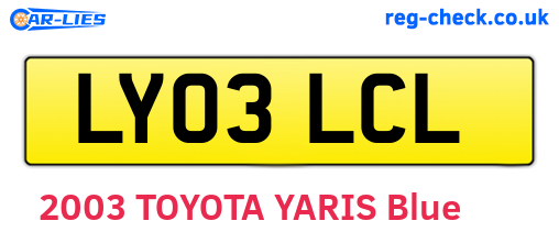 LY03LCL are the vehicle registration plates.