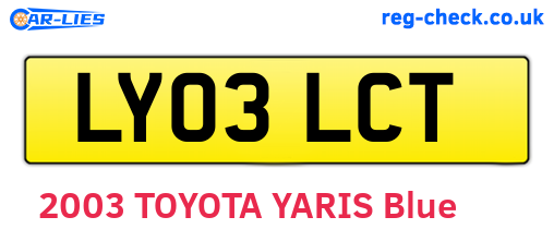 LY03LCT are the vehicle registration plates.