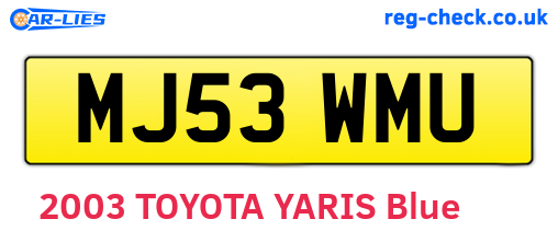 MJ53WMU are the vehicle registration plates.