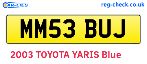 MM53BUJ are the vehicle registration plates.