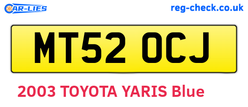 MT52OCJ are the vehicle registration plates.