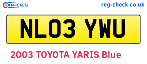 NL03YWU are the vehicle registration plates.