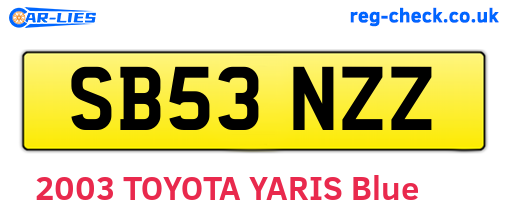 SB53NZZ are the vehicle registration plates.